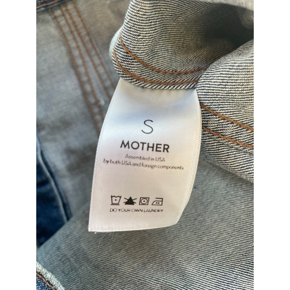 Mother Jeans Sleeveless Distressed The Bruiser Denim Vest - Picture 5 of 6